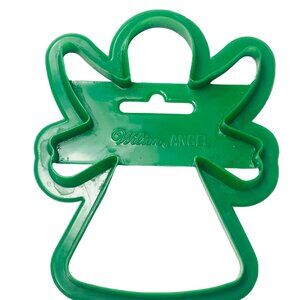 Wilton 1989 Green 4 inch Holiday Angel Cookie Cutter vintage